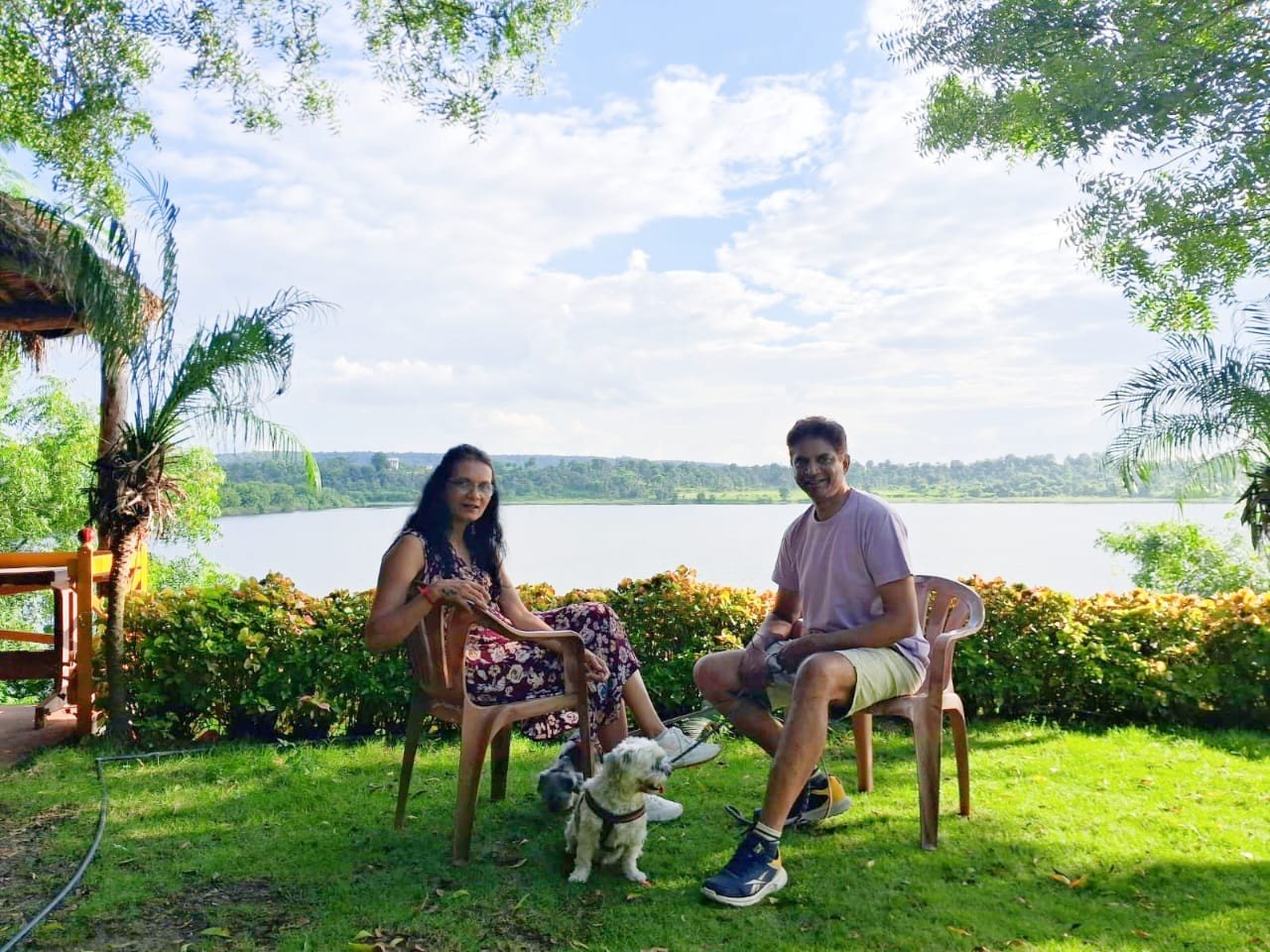 Sitting together by the lake, reflecting on the journey to better health